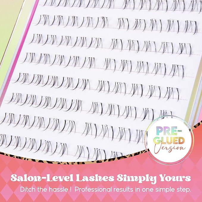 VYRILA Self Adhesive Bottom Lashes, Pre Glued No Glue Lower Lash Clusters, Ultra Thin Invisible Band, Natural Wispy Under Lash Extensions, Easy Apply for Beginners(PG-ZE94-6-7mm)