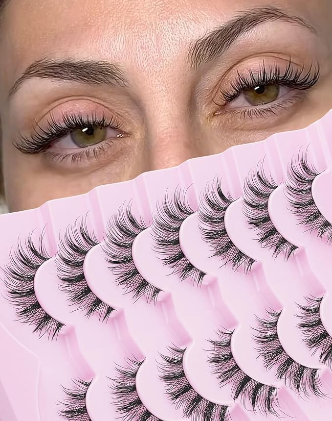 Manga Lashes Natural Look Anime Lashes Cosplay Fake Lashes 3D Wispy Eyelashes Asian False Eyelashes Japanese Eye Lashes Manhua Lashes Pack 7 Pairs Manga03