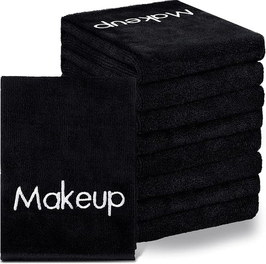 Shimeyao 20 Pack Makeup Towels Black Makeup Washcloths for Face Microfiber Remover Cloth 13x13 Inch Quick Dry Face Towels for Cleansing Hand