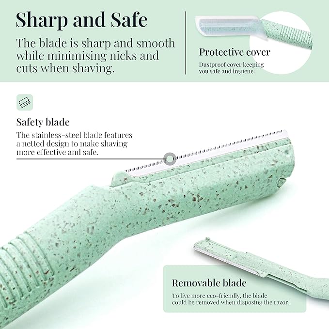 ennva Dermaplane Razor for Women | Face Razor & Eyebrow Trimmer | Multipurpose Facial Hair Removal Tool with Disposable Blades, 6Pcs