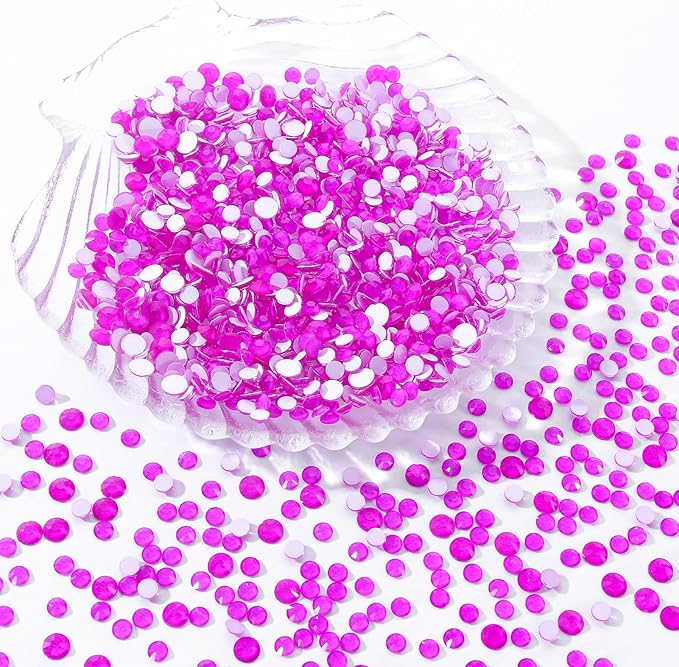 Meibite Neon Purple Flatback Rhinestones, Glass Rhinestones for Nail Art and Craft, Glue Fix, Loose Crystal Gemstones(Neon Purple, SS16, 1440pcs, 3.8-4.0mm)