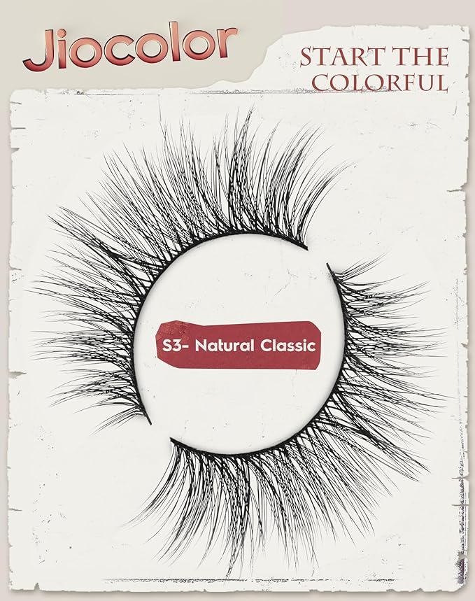 Faux Mink Lashes Natural Look Fluffy 14mm Eyelashes Wispy 3D 12mm Fake Eyelashes Thin Band Reusable False Lashes Pack 7 Pairs S3