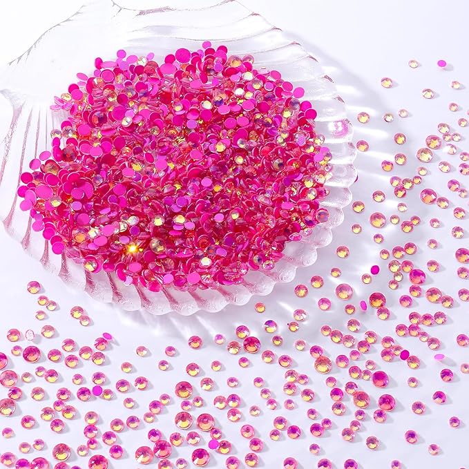 Meibite F Rose Flatback Rhinestones, Glass Rhinestones for Nail Art and Craft, Glue Fix, Loose Crystal Gemstones(F Rose, SS16, 1440pcs, 3.8-4.0mm)