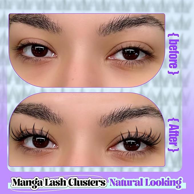 Lash Clusters Manga Eyelash Clusters Spiky Cluster Eyelash Extensions 10-16mm Anime Lash Extension C Curly Cosplay Doll Cluster Eyelashes 120Pcs DIY Individual Cluster Lashes Thin Band