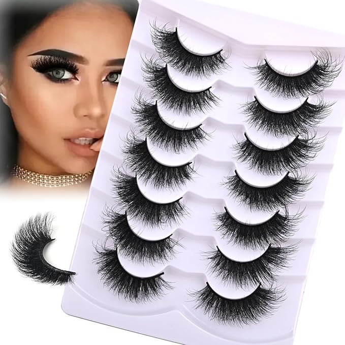 SinuVelve Extra Fluff 6D Volume Lashes 18mm D Curlve False Eyelashes Strips Light Weight Mink Wispy Cat Eye Lashes Flexible Band Reusable 15 Times By Hiklasy