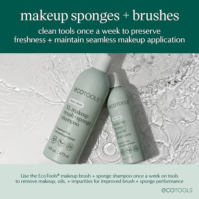 EcoTools Blurring Blender Makeup Sponge, Makeup Blending Sponge For Blurred Skin, For Liquid & Cream Foundation, Cloud Coverage Memory Foam, Eco Friendly, Latex Free, Cruelty-Free & Vegan 1 Count
