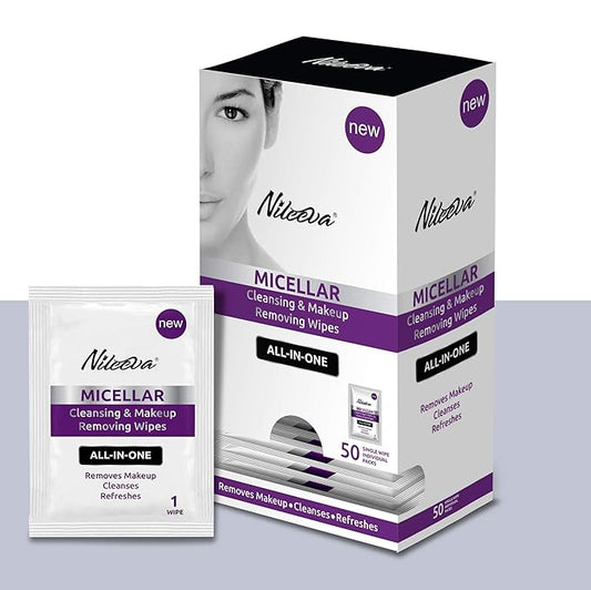 Face Makeup Remover I Makeup Cleansing Wipes For Home, Travel or Hotels, Makeup Retail I SINGLE WIPES I Easy Dispensing Box For Hotels (50 Wipes)