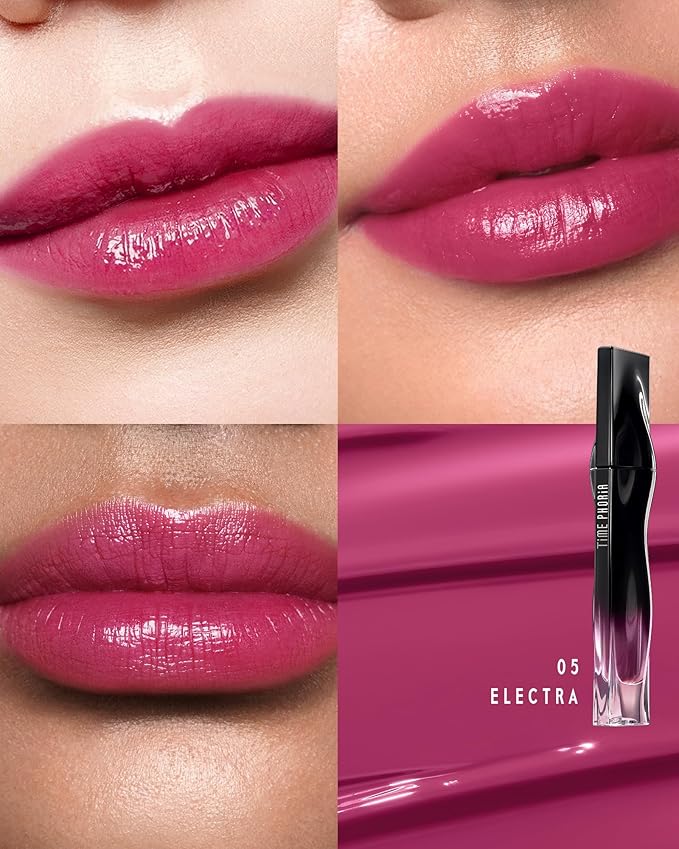 Stellar Dust Lip Stain 05 Electra, Waterproof Transfer-Proof Lip Gloss, Edgy Purple Tinted Glossy Finish, High-Pigment Vibrant Color, Hydrating Lightweight Long-Lasting Lip Makeup for Women