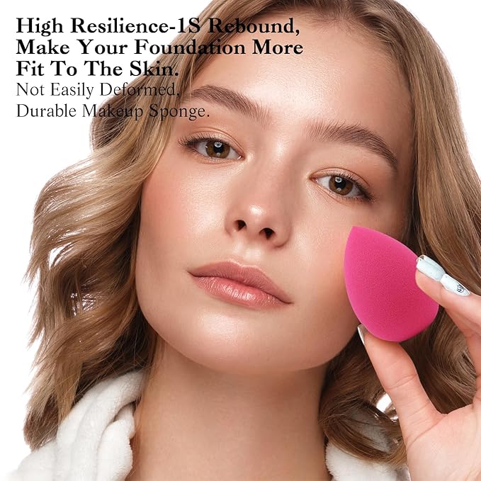 Professional Toiletry Sponges Set,Latex Free Flawless Soft Face Sponge with Holder,Beauty Blender Cosmetic Applicator for Powder,Liquid,Facial Makeup Tools