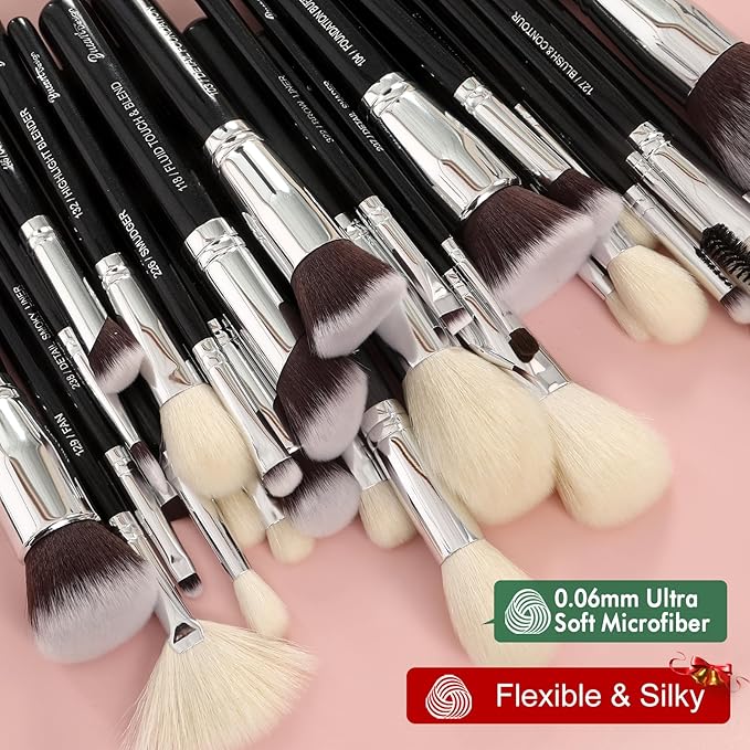Pro makeup Artist Brushes Set 32Pcs Luxury Goat Hair Horse hair Makeup Brush Set eye and face brushes for every possibility By Bueart Design