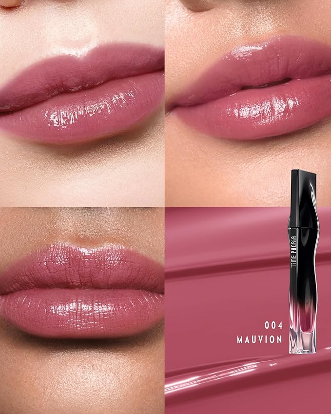 Stellar Dust Lip Stain 004 Mauvion, Waterproof Transfer-Proof Lip Gloss, Mauvish Pink Tinted Glossy Finish, High-Pigment Vibrant, Hydrating Lightweight Long-Lasting Lip Makeup for Women