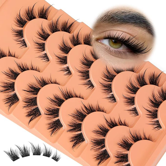 Eefofnn Lash Clusters Manga False Eyelashes Fox Eye Cluster Eyelash Extensions Wispy Individual Lashes Anime Eyelash Clusters Spiky C Curly Lash Extension 8-17mm Fake Lashes 7 Pairs Cluster Lashes