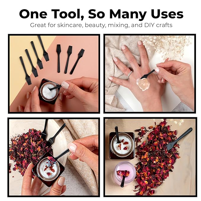 Kopperko Mini Makeup Spatula (2.5”, 500 Pack) - Small Facial Spatula for Mascara, Skincare, Creams & Crafts | Eye Cream Applicator Tool for Skincare, Face Mask | Disposable Makeup Applicators | Black