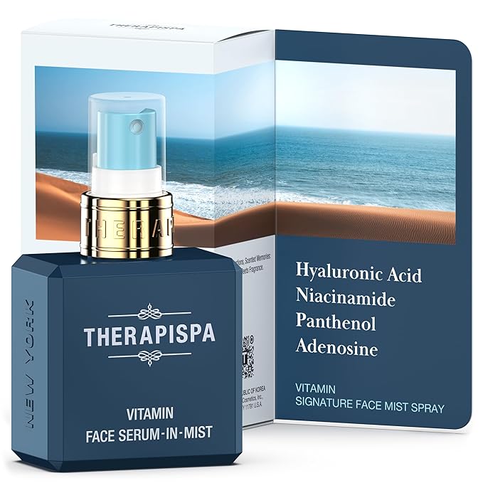 THERAPISPA Face Serum-In-Mist – Glow-Boosting Face Mist & Spray Serum with Niacinamide, Panthenol & Hyaluronic Acid for Smoothing & Hydrating Skin (Vitamin, 2.0 fl oz)