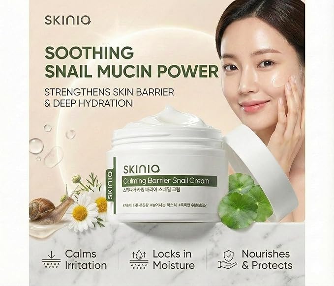 Calming Barrier Snail Cream 92%.This moisturizing formula helps nourish and rejuvenate your skin while supporting natural barrier function. Contains 92% of snail mucus filtrate.