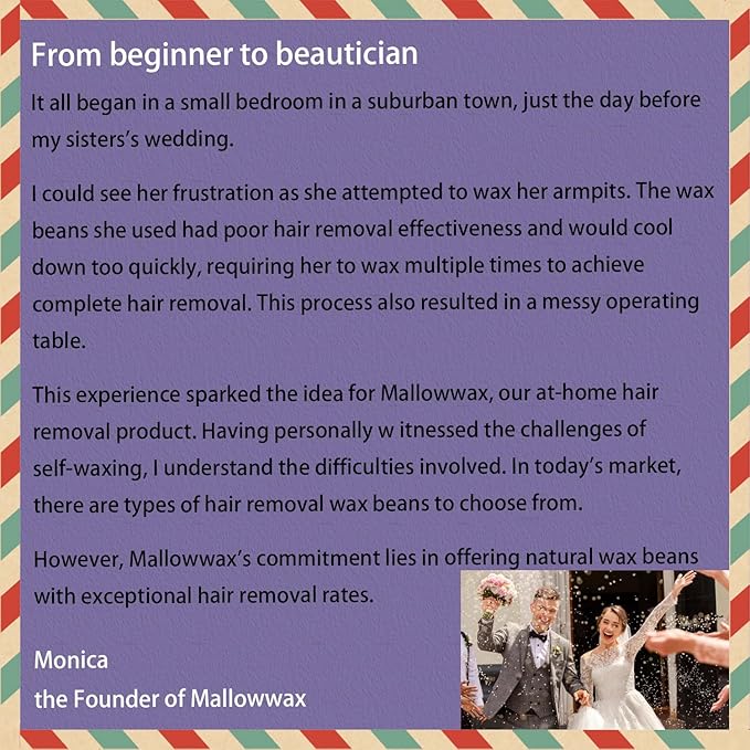 Mallowwax - Lavender - Wax Beads for Hair Removal - Natural & Hypoallergenic Formula - Stripless Refillable 2LB - Ideal for At-Home Use and Sensitive Areas