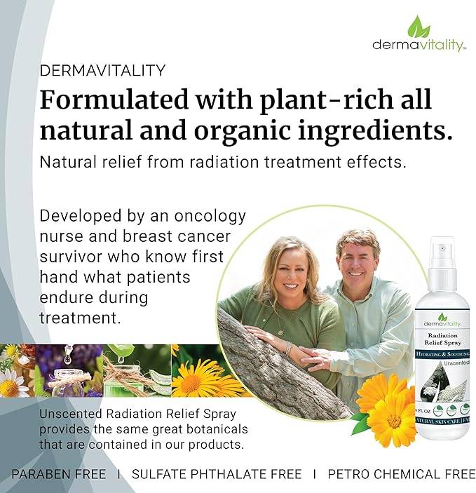 Radiation Burn Relief Spray - Calendula Spray for Radiation Treatment, Unscented, Fragrance Free, Natural Organic Plant Based Moisturizing Soothing Relief for Itchy and Sensitive Skin – 4 ounces