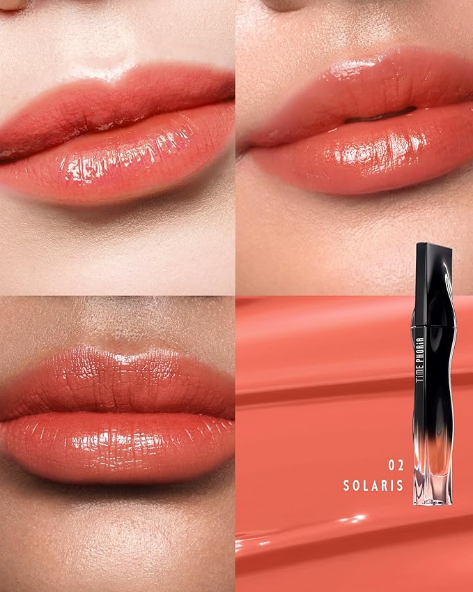 Stellar Dust Lip Stain 02 Solaris, Waterproof Transfer-Proof Lip Gloss, Vibrant Orange Tinted Glossy Finish, High-Pigment Vibrant, Hydrating Lightweight Long-Lasting Lip Makeup for Women