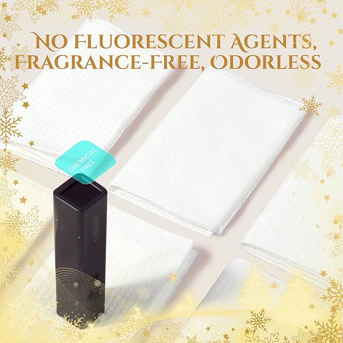 Serenorch Disposable Face Towels for Christmas, 10" x 12" Christmas Gifts for Sensitive Skin, Extra Soft Makeup Remover Dry Wipes, 50 Count