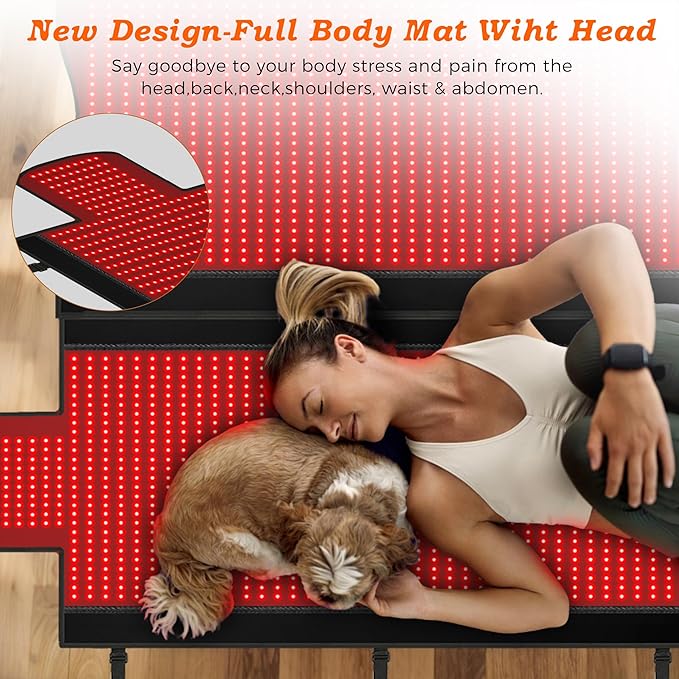2025 New Full-Body Red Lights Therapy Mat- Triple-Mode Red Light Therapy Mat, 2 in1 LED 660 850 Infrared Reds Light Blanket with 2570 LEDs, Gift for Women Men Mom Father Lover