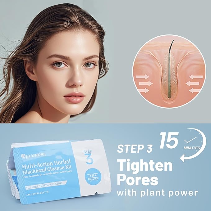 Herbal Blackhead Cleanse Kit Nose Pore Strips, Plant-Powered Deep Cleansing Blackhead Remover Strip Set