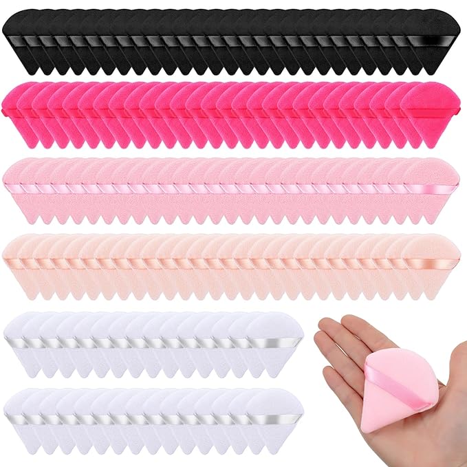 150PCS Powder Puffs for Face Powders, Triangle Powder Puff for Loose and Press, Makeup Sponge Powders Applicator for Face and Eye