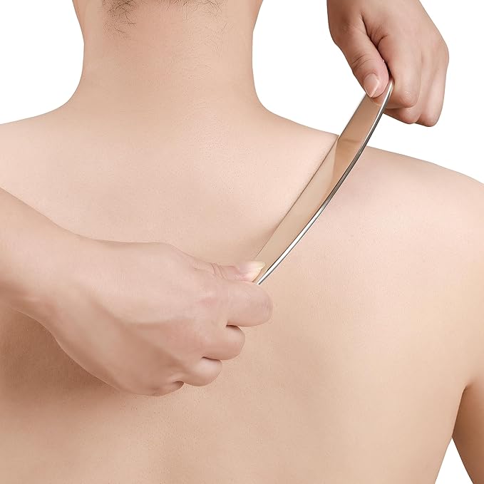 Stainless Steel Muscle Scraper Tool 6 in1 Gua Sha Facial Tools Body Gua Sha Tools Jade Stone Scraper Tool Massage Used for Back, Legs, Arms,Neck,Shoulder