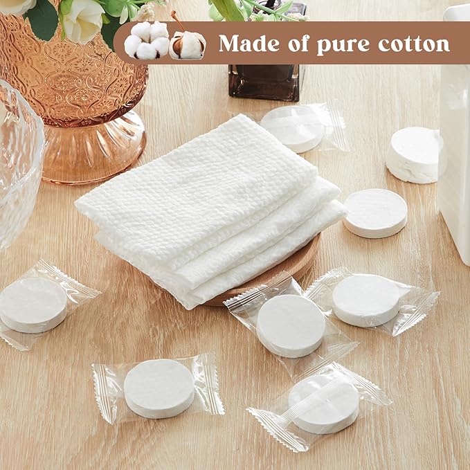 Tellingyou Larger Compressed Towel Bulk 14 x 10'' Thicker Disposable Face Washcloths, Portable Coin Tissues Cotton Wipe Tablets Travel Size Individual Wrap for Travel Homeless Hand Clean