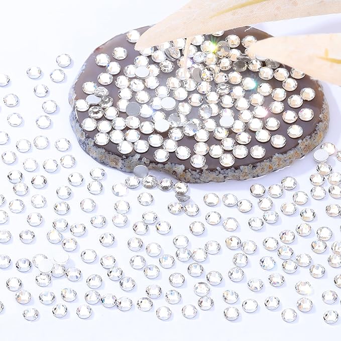 Meibite Crystal Clear Flatback Rhinestones, Glass Rhinestones for Nail Art and Craft, Glue Fix, Loose Crystal Gemstones(Crystal, SS16, 2880pcs, 3.8-4.0mm)