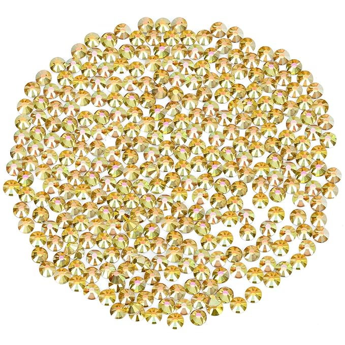Novani Rhinestones 3000Pcs Flatback Crystal Round Loose Gemstones Glass Rhinestones for Crafts Makeup Nail Art Clothes Shoes DIY Decorations(SS10, 2.7-2.9mm,MetalSunlight)