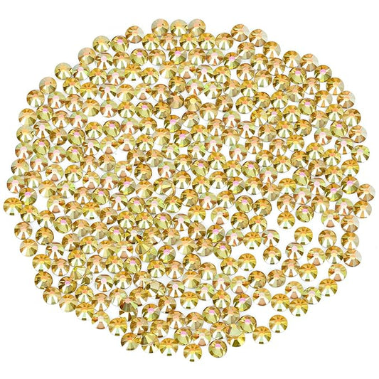 Novani Rhinestones 288Pcs Flatback Crystal Round Loose Gemstones Glass Rhinestones for Crafts Makeup Nail Art Clothes Shoes DIY Decorations(SS30,6.4-6.6mm,MetalSunlight)