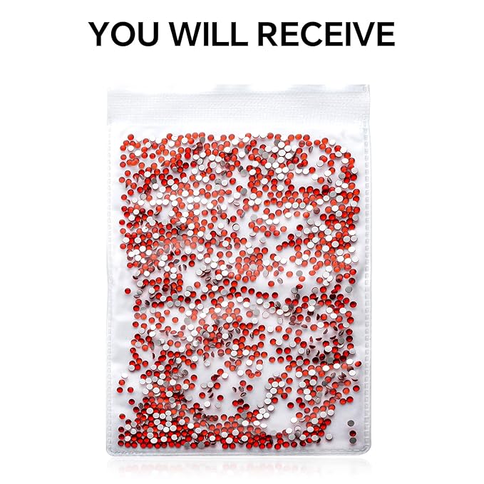 3000Pcs Ruby Red Crystal Rhinestones,Glass Flatback Rhinestones Mini Gemstones for Nail Face Makeup Art Crafts Clothes Decoration -(SS10,2.8mm,Ruby Red)