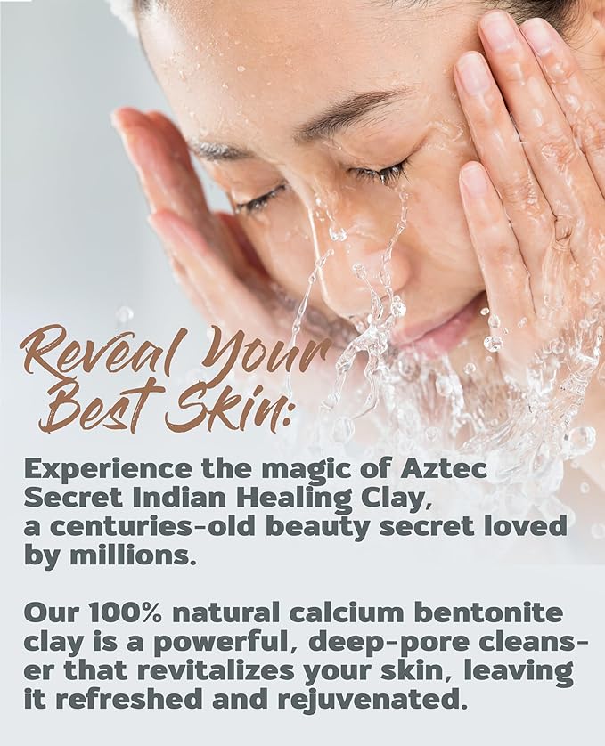 Aztec Secret – Indian Healing Clay 1 lb – Deep Pore Cleansing Facial & Body Mask – The Original 100% Natural Calcium Bentonite Clay – New Version 2