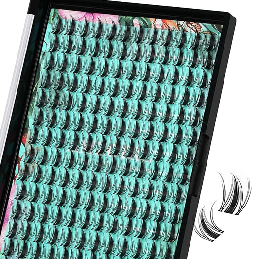 Lash Clusters Manga 168Pcs Eyelash Cluster Wet Look Ultra-Thin Invisible Lash Band Eyelashes Extensions Spiky Anime Wide Span Lashes for Beginners(Autumn Leaves,D-18mm)