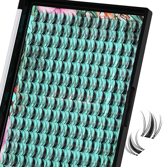 Lash Clusters Manga 168Pcs Eyelash Cluster Wet Look Ultra-Thin Invisible Lash Band Eyelashes Extensions Spiky Anime Wide Span Lashes for Beginners(Autumn Leaves,D-12mm)