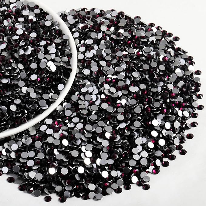 Beadsland Flatback Rhinestones Bulk,14400pcs Burgundy Rhinestones for Nails Crafts Clothes DIY Decoration, Amethyst, SS16, 3.8-4.0mm
