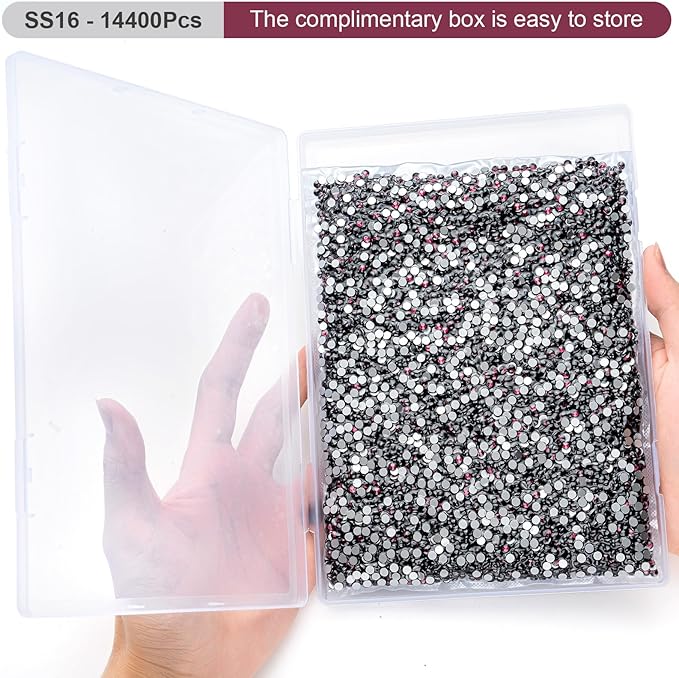 MEIBITE Flatback Rhinestones Bulk, 14400PCS Purple Rhinestones for Clothes DIY Decoration Crafts, Purple, SS16, 3.8-4.0mm