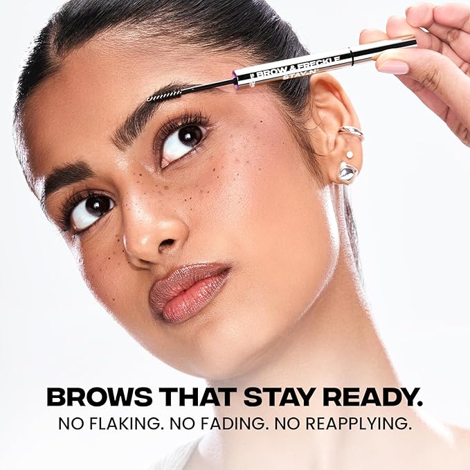Sacheu Brow & Freckle STAY-N Tinted Eyebrow Gel & Faux Freckle Pen — 2-in-1 Longwear Water Resistant Brows Tint, Cruelty-Free & Vegan, Blonde Roast