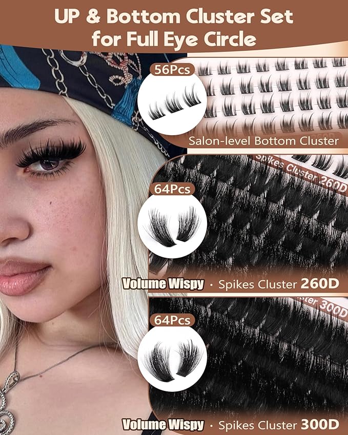 Goddvenus Lash Clusters Volume Eyelash Clusters D Curl cluster eyelash extensions Wispy Eye Lashes Clusters Russian Fluffy Eyelashes Clusters Faux Mink Eyelash Extensions with Bottom Lashes