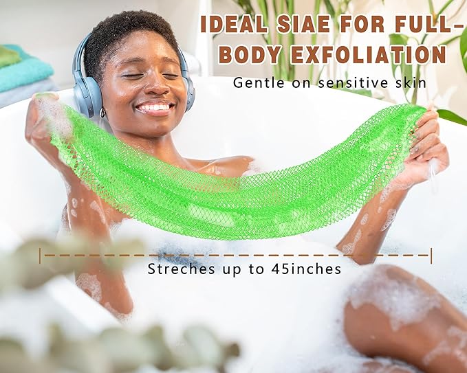 2 Pack African Net Sponge Exfoliating Body Scrubber Bath Sponge for Daily Use