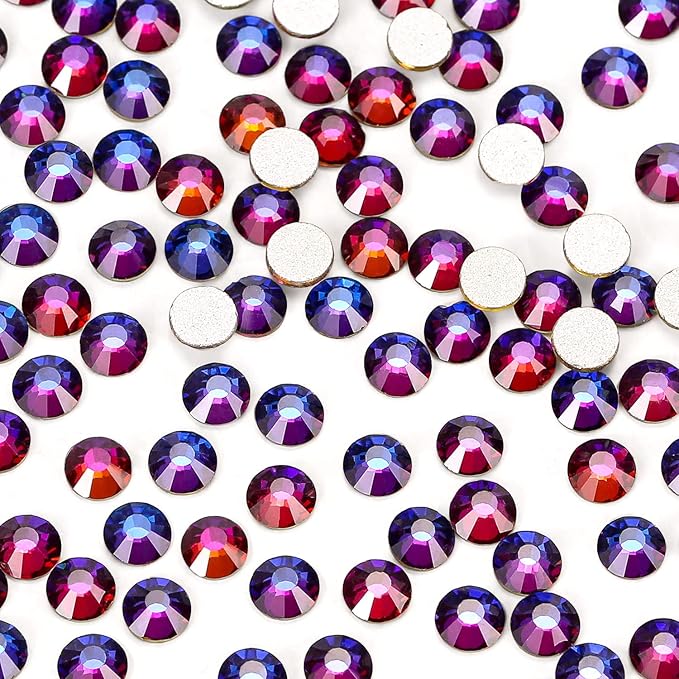 1440Pcs Blue Blaze Crystal Rhinestones,Glass Flatback Rhinestones Gemstones for Nail Face Makeup Art Crafts Clothes Decoration -(SS12,3.0mm,Blue Blaze)