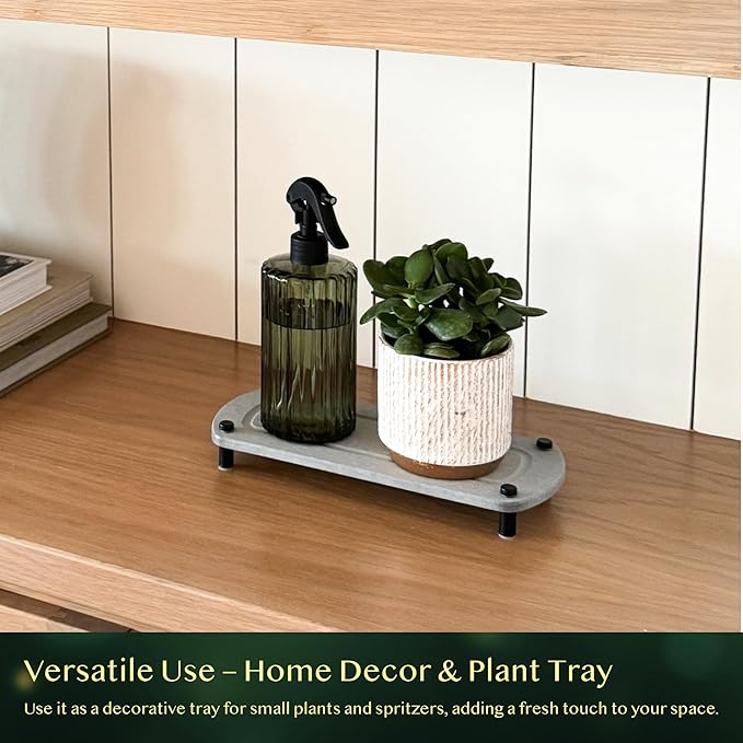 2PCS Water Absorbing Stone Soap Tray for Kitchen Bathroom Sink, Quick Dry Diatomaceous Earth Drying Rack and Shower Caddy, Soap Dispenser and Sponge Holder Organizer for Countertop