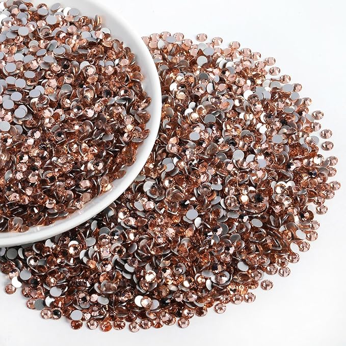 Beadsland Flatback Rhinestones Bulk,14400pcs Champagne Rhinestones for Nails Crafts Clothes DIY Decoration, Light Peach, SS16, 3.8-4.0mm