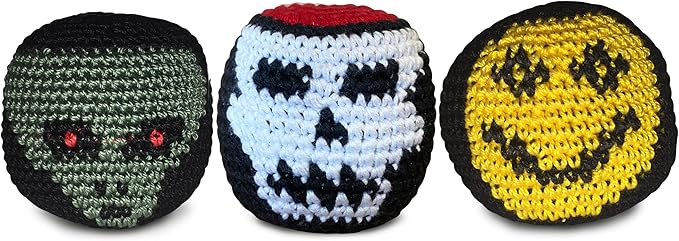 World Footbag Faces Footbag, 3 Pack