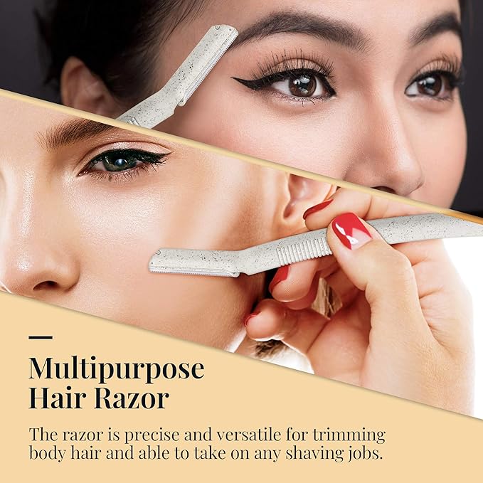 ennva Dermaplane Razor for Women | Face Razor & Eyebrow Trimmer | Multipurpose Facial Hair Removal Tool with Disposable Blades, 6Pcs