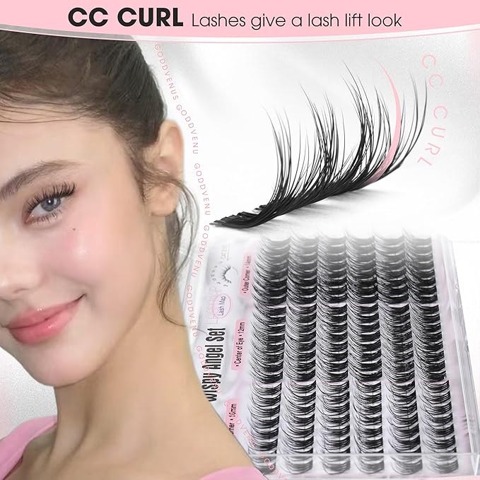 Short Wispy Lash Clusters 10-12-14mm Eyelash Clusters Set C Curl Fluffy Natural Lash Clusters for Effortless Eyelash Extensions Individual Lashes DIY False Eyelashes 144pcs