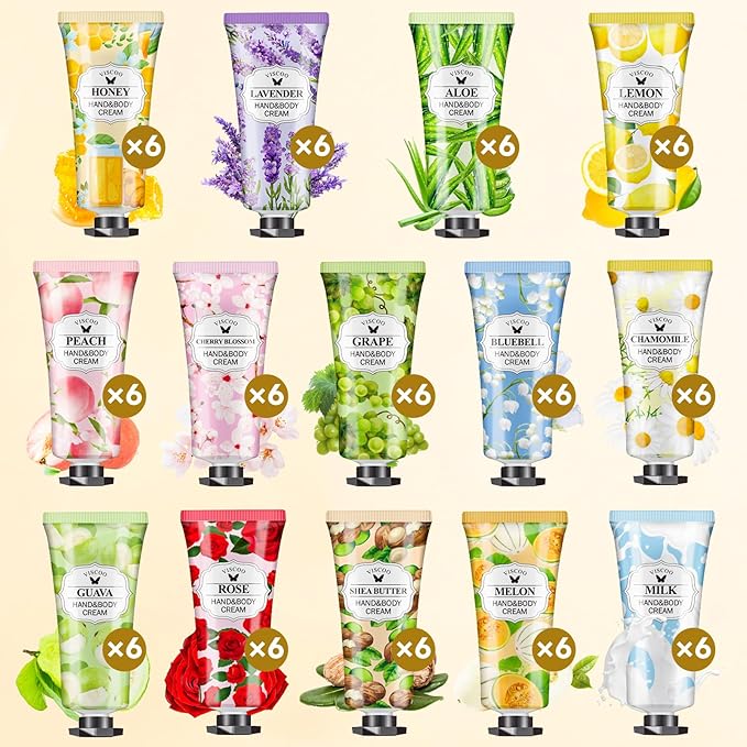84 Pack Hand Cream Gifts Set for Women, Valentines Day Gifts for Her, Birthday Gifts for Women, Teacher Appreciation, Mini Moisturizing Hand Lotion Travel Size in Bulk for Dry Cracked Hands