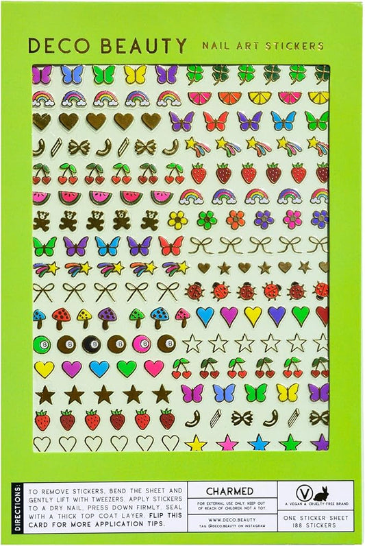 Deco Beauty Charmed -Super Thin & Easy-to-Apply Nail Art with The Cutest Designs-Durable & Long-Lasting Nail Art Stickers and Decals for Women, for DIY at-Home Manicures & Salon-Quality Nails