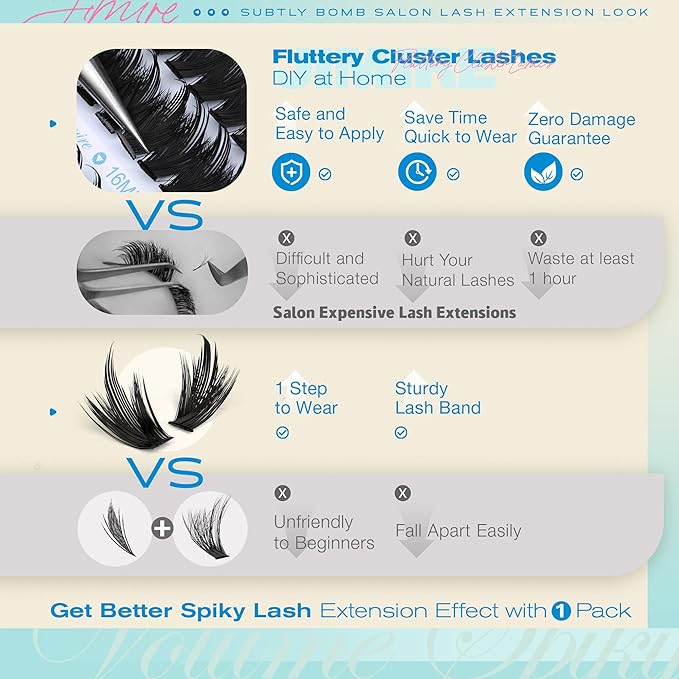Lash Clusters Wispy 120D Manga Lash Clusters with Lash Spikes 12-18MM D Curly Long Eyelash Clusters Wispy Cluster Eyelash Extensions with Bottom Lashes Anime Individual Lashes Extensions by JIMIRE