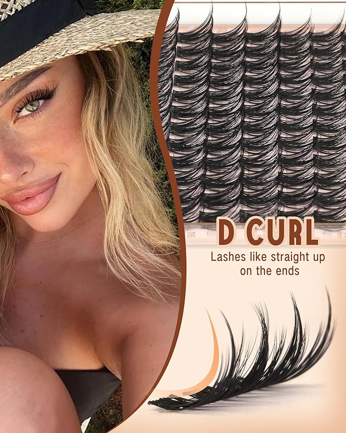 Goddvenus Wispy Lash Clusters 12-14-16mm Eyelash Clusters Set C Curl Fluffy Natural Lash Clusters for Effortless Eyelash Extensions Individual Lashes DIY False Eyelashes